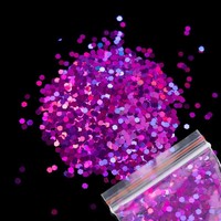 Paillettes laser scintillantes hexagonales de 2,5 mm pour nail art DIY, collection PET, 10g par sachet