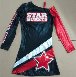 2024 Steentjes Metallic Glanzende Dansende Kostuum Cheerleading Uniformen