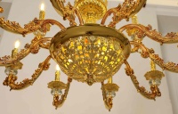 Lumières pendantes de lustres en alliage de zinc européens de bougie d'or pour le salon