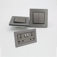 Prise double 13A en aluminium avec certification CE, style britannique, cellati Online Outlet