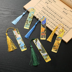 Marcapáginas de Metal con Diseño de Pintura al Óleo, Regla 3D, Hueco, Clásico, Exquisito, para el Año Nuevo Chino, Soporte para Páginas de Libros, Papelería, Flor - Product Image 2