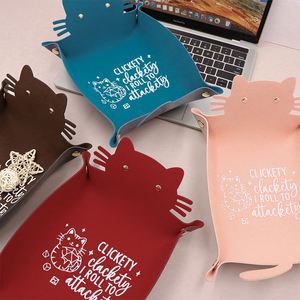 Bandeja Plegable de Cuero PU con Diseño de Gatos, Organizador de Escritorio Portátil, Regalo Divertido y Original para Jugadores de Juegos de Rol y D&D - Product Image 2