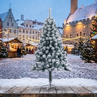 Hochwertiger PVC-Außen-Weihnachtsbaum für Zuhause, Büro und Partydekoration Weißer Beflockter Riesiger Künstlicher Schneebaum