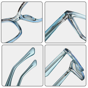 Lunettes anti-lumière bleue 87313, monture carrée en TR90 avec branches en CP, unisexe, pont moyen, lunettes optiques - Product Image 4