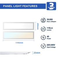 Plafonnier LED encastré 600x600 en aluminium, 220-240V, à intensité variable et température de couleur réglable, pour bureau et magasin