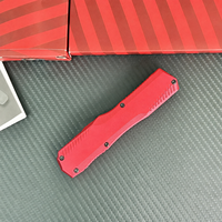 Couteau OTF, lame en acier Damas, manche en zinc et aluminium, couteau pliant de poche portable, outil de camping en plein air, EDC, vente en gros OEM, FBA