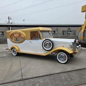 Prix de gros : Meilleur Cercueil Funéraire Classique Blanc et Or, Voiture Funeur Électrique Rétro, Fournitures Funéraires - Product Image 6