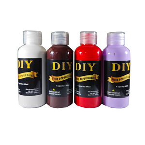 Lot de <span class=keywords><strong>4</strong></span> <span class=keywords><strong>couleurs</strong></span> de peinture acrylique fluide 60 ml pour coulage, avec logo <span class=keywords><strong>personnalisé</strong></span>, pigment DIY pour ours en acrylique fluide - Product Image 1