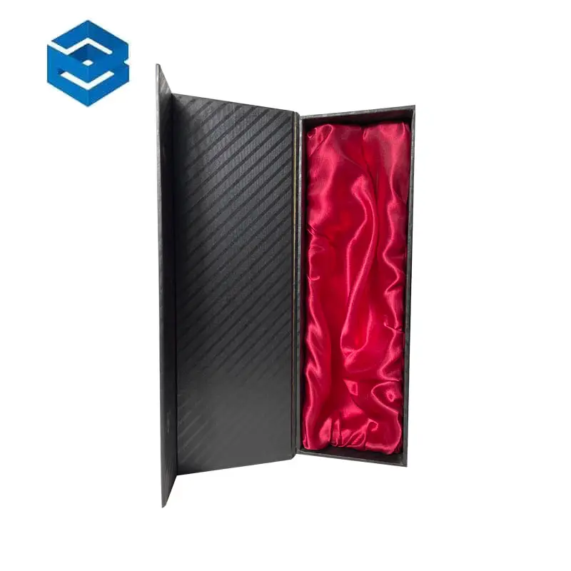 Eco Quality Collapsible Magnetic Case Gift Cosmetic Products Wrapped Wine Bottle Black Magnetic Boxes