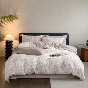 Ensemble de literie en <span class=keywords><strong>polaire</strong></span> d'hiver luxueux, doux, chaud et épais, housse de <span class=keywords><strong>couette</strong></span>, ensemble de literie épais <span class=keywords><strong>double</strong></span> <span class=keywords><strong>face</strong></span> 4 pièces pour l'hiver - Product Image 3