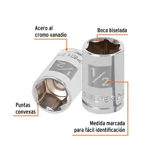 BOX 6 1/2" Chiave a bussola a 6 punte, attacco da 3/8", TRUPER - Product Image 2