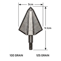Pointes de flèches de chasse HT Professional à 2 lames, 100gr 125gr, à visser, pour arc à poulies et arbalète, coupe de 1-1/2 pouces