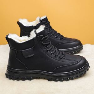 Nouvelles Bottes d'Hiver 2025 pour Hommes, en Laine Doublée de Peau de Mouton, Élégantes, en Cuir Véritable, Doublure Polaire Épaisse, Chaussures de Marche Décontractées et Chaudes - Product Image 3