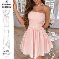 <strong>Best</strong> <strong>Selling</strong> Strapless Tube Top Backless Bow Tie Solid Color <strong>Midi</strong> Summer Casual <strong>Women</strong> <strong>Dresses</strong>