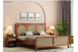 Juego de dormitorio moderno de madera de mediados de siglo con cama doble ecológica hecha a mano y almacenamiento Más vendidos - Product Image 4