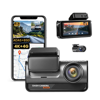 Cámara para Auto Universal 4G con GPS, 4K+1K, WIFI, DVR, Pantalla Táctil, ADAS, BSD, Grabación 24 Horas, Metálica