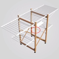 Séchoir à linge pliable de luxe en bois et PVC de haute qualité pour la maison, utilisable à l'intérieur ou à l'extérieur