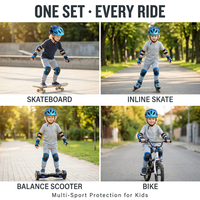 Ensemble de casque de sécurité pour cyclisme, directement de l'usine, avec protections pour genoux, coudes et poignets, coque en PC EPS PP, pour le roller