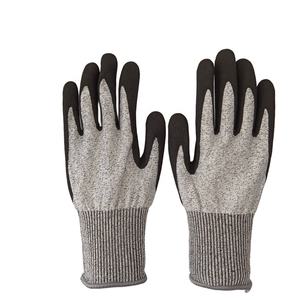 Guantes a prueba de cortes EN 388 Cut F UHMWPE de alta calidad con acabado de nitrilo arenoso para reparación mecánica y automotriz - Product Image 1