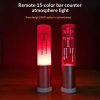 Lampe de table LED d'ambiance avec logo personnalisé, télécommande DMX, pour bar KTV, restaurant, charge USB, 15 couleurs, lumière nocturne