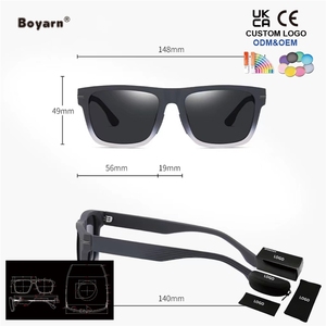 Occhiali da Sole Polarizzati Boyarn per Uomo, Design Quadrato alla Moda, Alta Qualità <span class=keywords><strong>TR</strong></span>, per Pesca e Ciclismo all'Aperto - Product Image 2