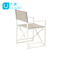 Uland – chaise de directeur en tissu textilène en bois de couleur unie pour l'extérieur, fonction pliable, chaise de plage et de Camping