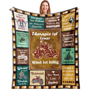 <b>Blue</b> Vintage Fishing Poster Flannel <b>Blanket</b> <b>Throw</b> <b>Blanket</b> Nap <b>Blanket</b> Cozy Warm Super Soft for Bed Sofa Couch Custom Print - Product Image 2