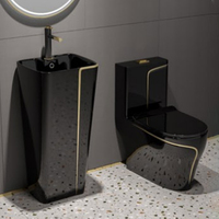 WC monobloc en céramique MWD ZH1386-PS1903, à poser au sol, avec réservoir encastré à double chasse, design moderne, cuvette allongée, garantie 2 ans
