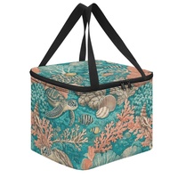 Sac à lunch isotherme portable avec motif récif corallien et doublure en feuille métallisée épaisse