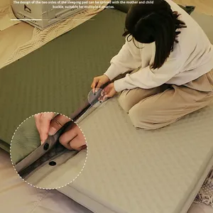 Надувной матрас-кровать для кемпинга «Яичная ложка» в горошек, прямоугольный, из композитной ткани, автоматический надув, для улицы - Product Image 4