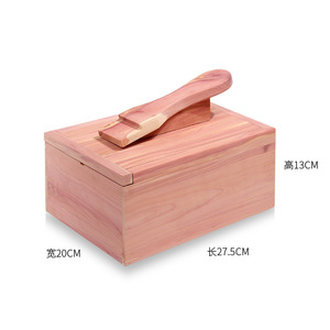 Caja de Madera para Betún de Zapatos, de Madera de Cedro, con Pedal, 10.8x10.8x10.8 cm, Práctica Caja de Regalo - Product Image 2