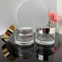 Pot en verre écologique unique, transparent, vide, pour crème visage et beurre corporel, 5ml, 10ml, 15ml, 20ml, 30ml, 50ml, 100ml