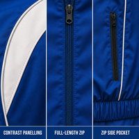 Setelan Training Pria Ringan Tahan Angin Anti Air Bernapas Berbahan Nilon dengan Hoodie dan Ritsleting Penuh, Cepat Kering, Custom Pabrik OEM