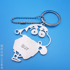 <b>Custom</b> Cartoon Metal Keychain Hollow Pendant Zinc Alloy <b>Doll</b> Shape Bright Nickel Handmade Business Gift - Product Image 3