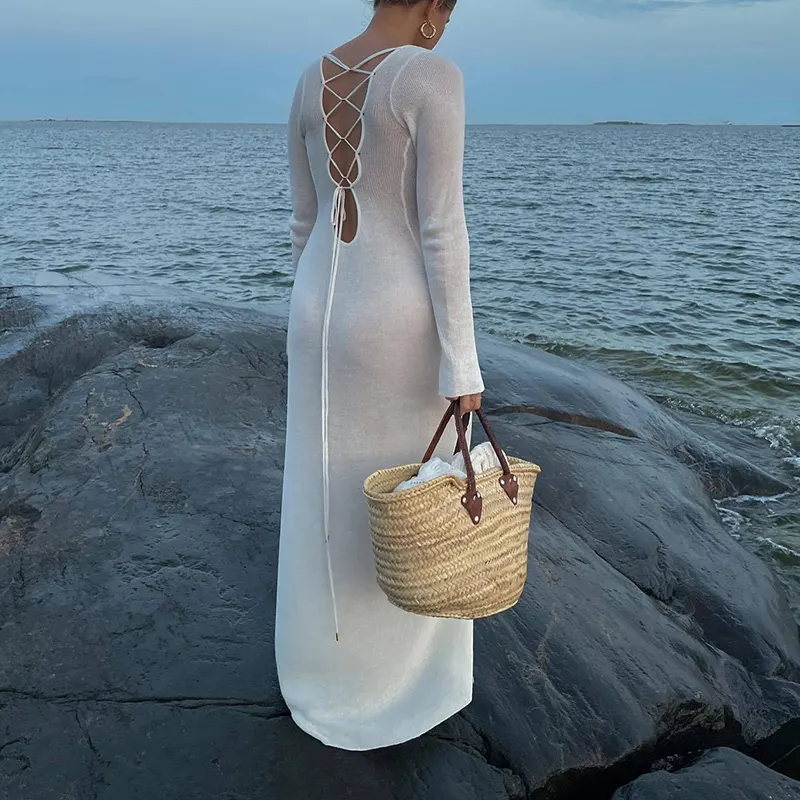 Custom Sleeveless Cutout Maxi Sexy, Dress French Luxury Black Dresses 2023 New Summer Long Dress/