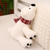 Vente en gros d'ours polaire en peluche doux et mignon brodé en coton PP emballé dans un sac OPP pour les cadeaux des enfants