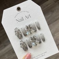 Faux ongles à presser de luxe, longs, forme ballerine cercueil, avec logo gratuit, strass diamant et acrylique personnalisé