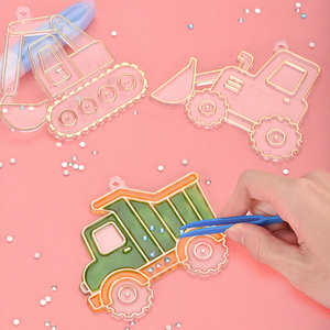 KSF 热销彩色DIY儿童卡通教育纸画玩具套装，含水彩笔和绘画玩具 - Product Image 1