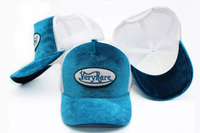 Chapeau de camionneur en velours personnalisé, 5 panneaux avec Logo, brodé en maille, bon marché, vente en gros