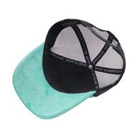 Gorras Trucker Unisex de Moda Urbana, Estilo Hip Hop, Malla, 5 Paneles, Diseño Personalizado con Bordado y Estampado Digital en Verde Azulado y Negro