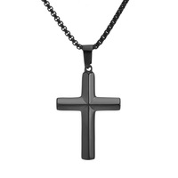 Pendentif Crucifix en Acier Inoxydable Tendance, Plusieurs Couleurs au Choix, Bijou pour Homme, Accessoire Urbain, Cadeau pour les Croyants, Tenue Quotidienne