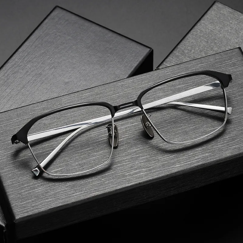 Drx2024 티타늄 안경 반 합금 광학 안경 프레임 처방 프레임