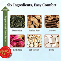 Teh Herbal Dandelion Rose Licorice Kaleng Kecil Teh Bunga Kemasan Kantong Teh Terbungkus Individual Layanan Label Pribadi Khusus