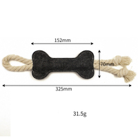 Jouets en feutre pour chien en forme d'os, bâton à mâcher pour animaux de compagnie pour le nettoyage des dents, jouet pour chiot pour tirer et nettoyer les dents