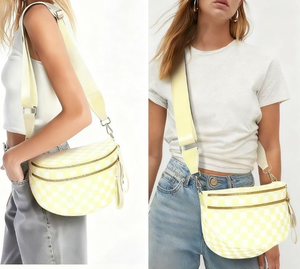 Bolsos Cruzados Personalizados con Diseño a Cuadros, Bolso de Nailon a Cuadros, Riñonera con Diseño de Tablero de Ajedrez para Mujer - Product Image 5