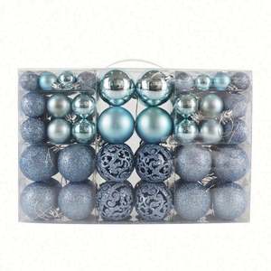 101pcs Christmas Ball + Star Gift Box 3-6cm <b>Light</b>/Matte Plastic Ball Christmas <b>Tree</b> Ornaments UV Printed Graphic Design - Product Image 1