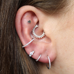 ROXI S925 Sterling Silver Hot Selling <b>Stud</b> Earrings Zircon Round <b>Nose</b> Ring Piercing Cartilage <b>Stud</b> Earrings - Product Image 5