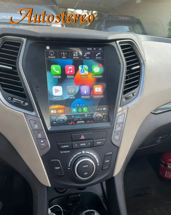 Fita multimídia para hyundai ix45, 2013-2019, android 9, tesla, som estéreo, para carros