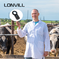 LONVILL admite múltiples etiquetas 2,4 GHz conexión inalámbrica BT Identificación de larga distancia lector de microchip de animales portátil