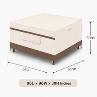 Housse de protection imperméable HOMFUL bicolore pour ensemble de repas d'extérieur, en tissu teint 600D avec revêtement PVC, résistante aux déchirures pour terrasse